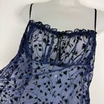 Victoria's Secret Vtg Victoria’s Secret Sheer Velvet Babydoll Slip Dress Sz Medium Navy Blue Black Photo 3