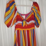Flying Tomato Red and Orange Tiered Ruffled Sundress Photo 2