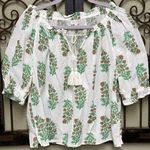 Lucky Brand  short elastic sleeve tie vneck top Photo 0