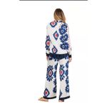 Skies Are Blue  Floral Wide Leg Pants Flowy Silky Drawstring Size Large NWT Photo 5