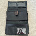 Brighton  BROWN CROC LEATHER FULL WALLET W/HEART/SILVER ADORNMENTS CHECK/CC/BILLS Photo 4