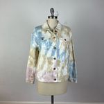 Anthropologie Pilcro Tie Dye Denim Jacket Blue Photo 1