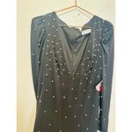 Mac Duggal  55797 Black Rhinestone Encrusted Long Sleeve V-Neck Jersey Gown sz 6 Photo 11