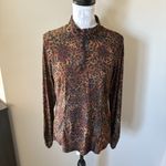 TZU TZU Womens Long Sleeve Cheetah Print Golf Athletic Top Lightweight Large Brown Photo 4