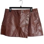 We The Free  Free People Wynne Faux Leather Mini Skirt Women's 31 Brown Vegan NWT Photo 0
