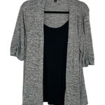 Naïf Naif Womens Heathered‎ Gray Draped Open Front Faux Layered Cardigan Size Medium Photo 0