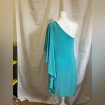 Boston Proper  Teal One-Shoulder Dress Photo 2