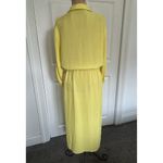 Sita Murt Yellow Linen Blend Button Front Drawstring Waist Midi Shirt Dress 40/8 Photo 7