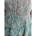 formal dress prom 1950s floral princess tulle aqua blue Green Photo 10