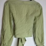 Princess Polly Alena Wrap Top in Sage Light Green Size US 2 Photo 11