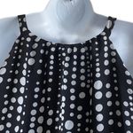 White House | Black Market  Women Tunic Top S‎ Black Ruffle Dots Strappy Flowy Y2K Photo 3