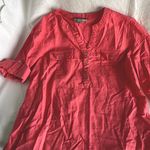 The Great  coral colored Hensley style three-quarter length sleeve shirt Photo 0