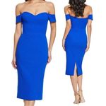 Dress the Population  Bailey Dress in Electric Blue Size Small Off the Shoulder Photo 1