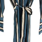 Equipment Connell Blue Striped Long Sleeve Belted Silk Shirt Dress Size Small Photo 8