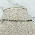 Silver Tone Triple Strand Wire Mother of Pearl Shell Beaded Necklace Photo 1