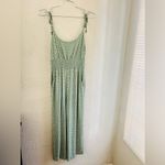 American Eagle  Green Floral Smocked Tie Shoulder Sleeveless Jumpsuit Cottagecore Photo 13