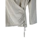 Ann Taylor  Beige Long Sleeve Wrap Style Dressy Blouse Women Sz M Photo 5