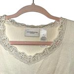 Liz Claiborne LizSport Cream V Neck Sweater Vest with Crochet Lace Trim Photo 1