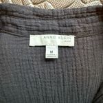 Anne Klein Black Textured Gauze Button Up Top Photo 2