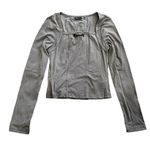 DAZY Cropped Long Sleeve Top in Gray, Size M​​​​​​ Gray Size M Photo 0
