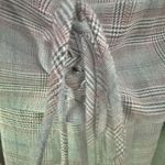 FARROW | Black White Gray Mini Plaid Wide Leg Cropped Jumpsuit Belt | Medium Photo 3