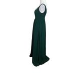 Revelry Bowie Bridesmaid Dress Green Long Gown Women’s Size 2 Slit Chiffon Photo 4