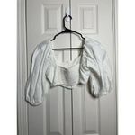 Mara Hoffman Mara Hofflam White Balloon Sleeve Cropped Top Womens Size 0 Blouse Photo 5