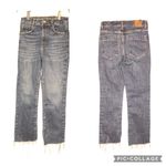 ZARA  High Rise Straight Leg Cropped Raw Hem Jeans Photo 1