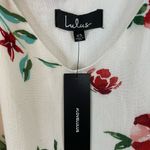 Lulus Khaleesa Floral Dress XS Rose Lined Sleeveless Gauzy Mini Crepe Casual White Photo 5