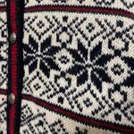 Vintage L.L. Bean Fair Isle Nordic Cardigan Sweater Wool Sie XL Women’s Winter Blue Photo 7