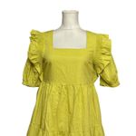 English Factory Puff Short Sleeve Midi Dress Square Neck Ruffle Smocked Detail S Photo 4
