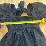 Free People  Violet Mini Dress In Black Size XS Puff Sleeve Tie Back Photo 4