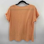 Soft Surroundings Tee T-Shirt Womens Medium Orange Stripe Cotton Rolled Cuffs Photo 6