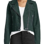 C&C California  Suede Moto Biker Bomber Zippered Jacket‎ Women's Small Green NWT Photo 0