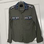 Rails  Kona Linen Blend Button-Up  Shirt Embroidered Photo 4