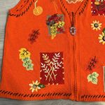 Holiday‎ Editions Bright Orange Embroidered Vest very pretty Size XL Photo 6