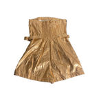 Urban Outfitters  Metallic Gold Strapless Romper Small Festival Party Outfit Photo 8