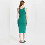 MOTHER Chin Ups Midi Dress Ribbed Tank in Move It Cadmium Green Size XS Photo 4