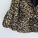 Batsheva Jacket Womens 2 Leopard Animal Print Bell Sleeves Velvet Artsy Cropped Brown Photo 2