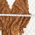 Free People NEW HAH Brown Sugar Cut to the Chase Lace V-neck Boho Bodysuit L Photo 7