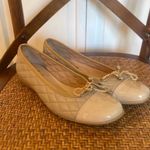 FSNY French Sole quilted leather patent toe ballet flats tan 6 Photo 2