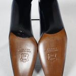 Stuart Weitzman Leather Square Toe Heel Navy Blue Dress Shoe Size 8 AAA NEW Photo 5