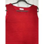 Calvin Klein  Top Size XL Red Tonal Wave Textured‎ Fabric Lined Sleeveless Photo 1