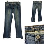 Bebe Mid Rise Stretch Denim Boot Cut Embellished Blue Jeans Womens 32 Photo 1