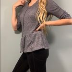 EXPRESS  peplum grey zip up sweater. Size medium Photo 1