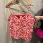 J.Crew Cute scalloped trim rose coral floral skinny strap cami cottagecore prep Photo 7