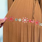 easel  Embroidered Camel Maxi Dress S Photo 8