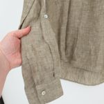 Jones New York Linen Tunic Top Long Sleeve Womens Vacation Popover Olive Green Button Size S Photo 1