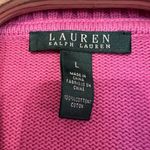 Lauren‎ Ralph Lauren Women Size Large Pink Cardigan Sweater Shawl Gold Buttons Photo 2