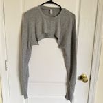 Alo Yoga  Gray Long Sleeve Cropped Shrug Sweater Photo 2